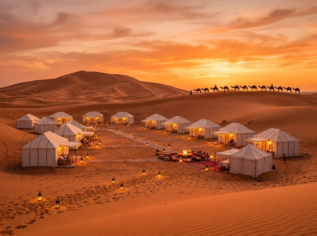 Morocco itinerary – desert camp in the Sahara near Merzouga